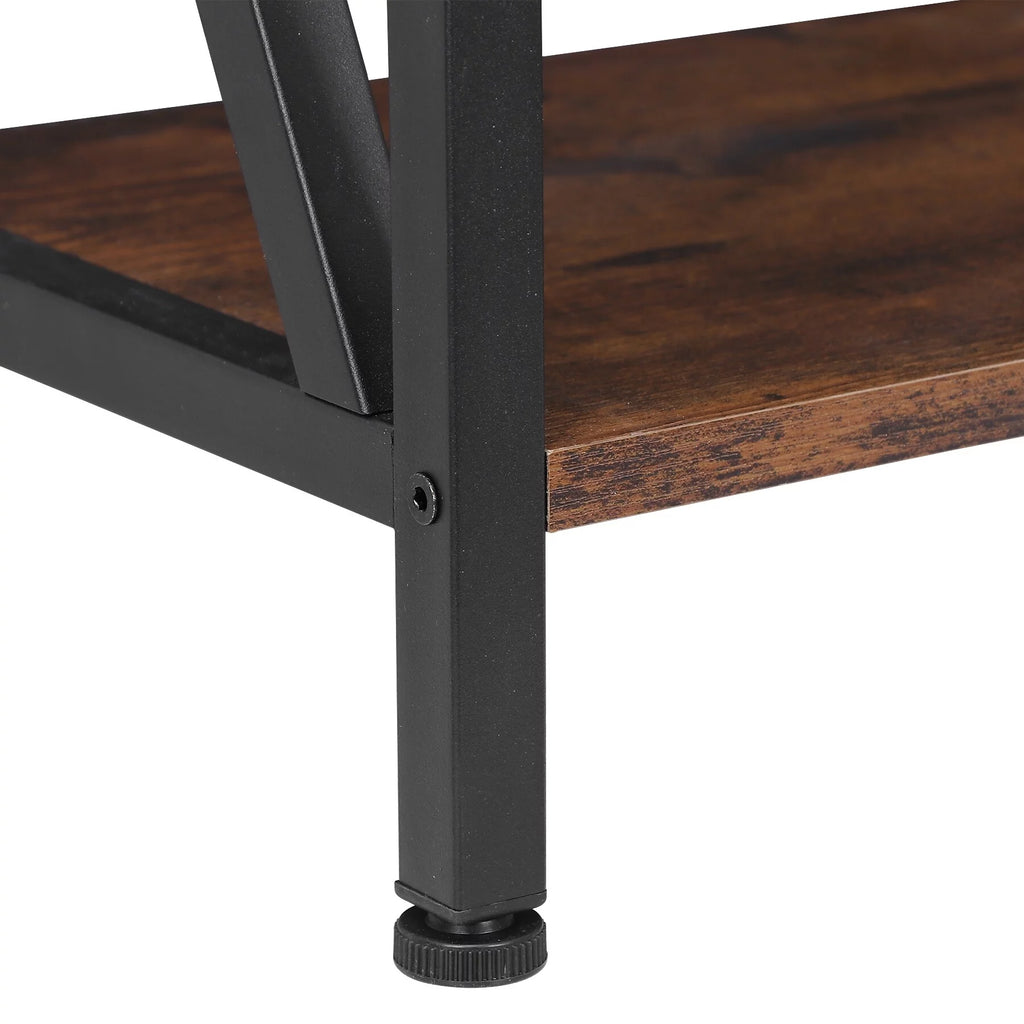 Brown Metal Frame End Table J9551
