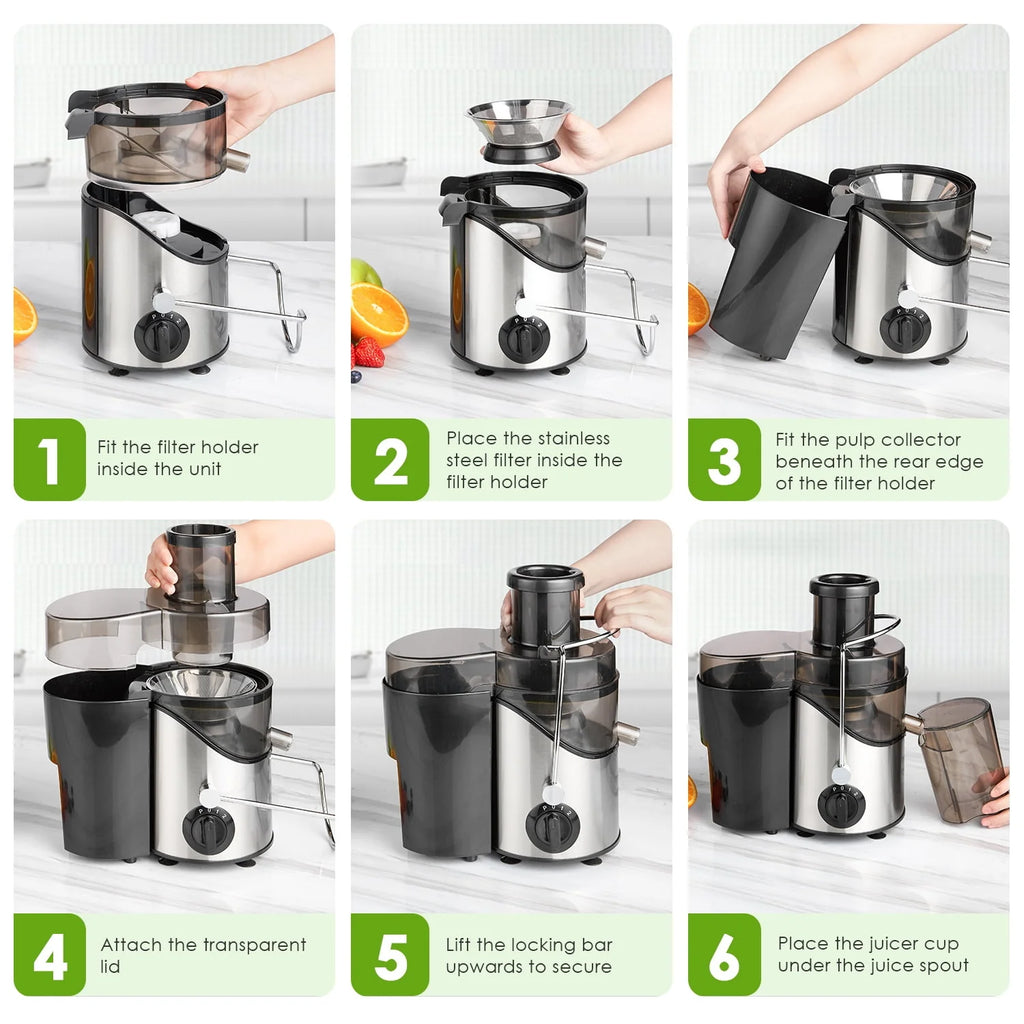 Juicer Extractor 3 Speeds Stainless Steel BPA Free W659933