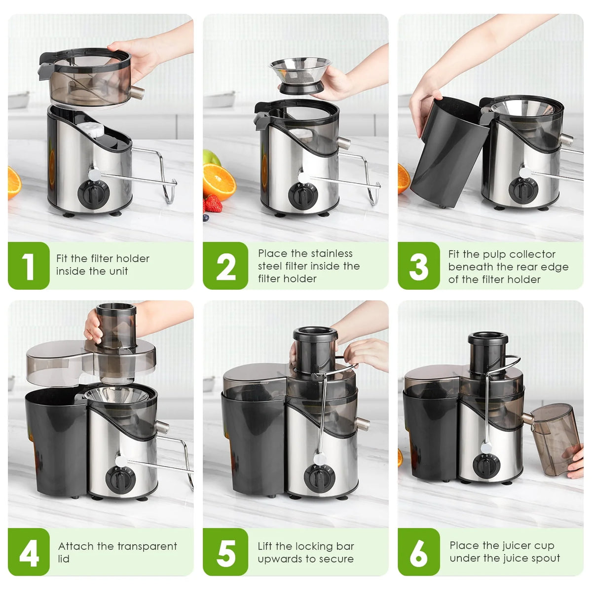 Juicer Extractor 3 Speeds Stainless Steel BPA Free W659933