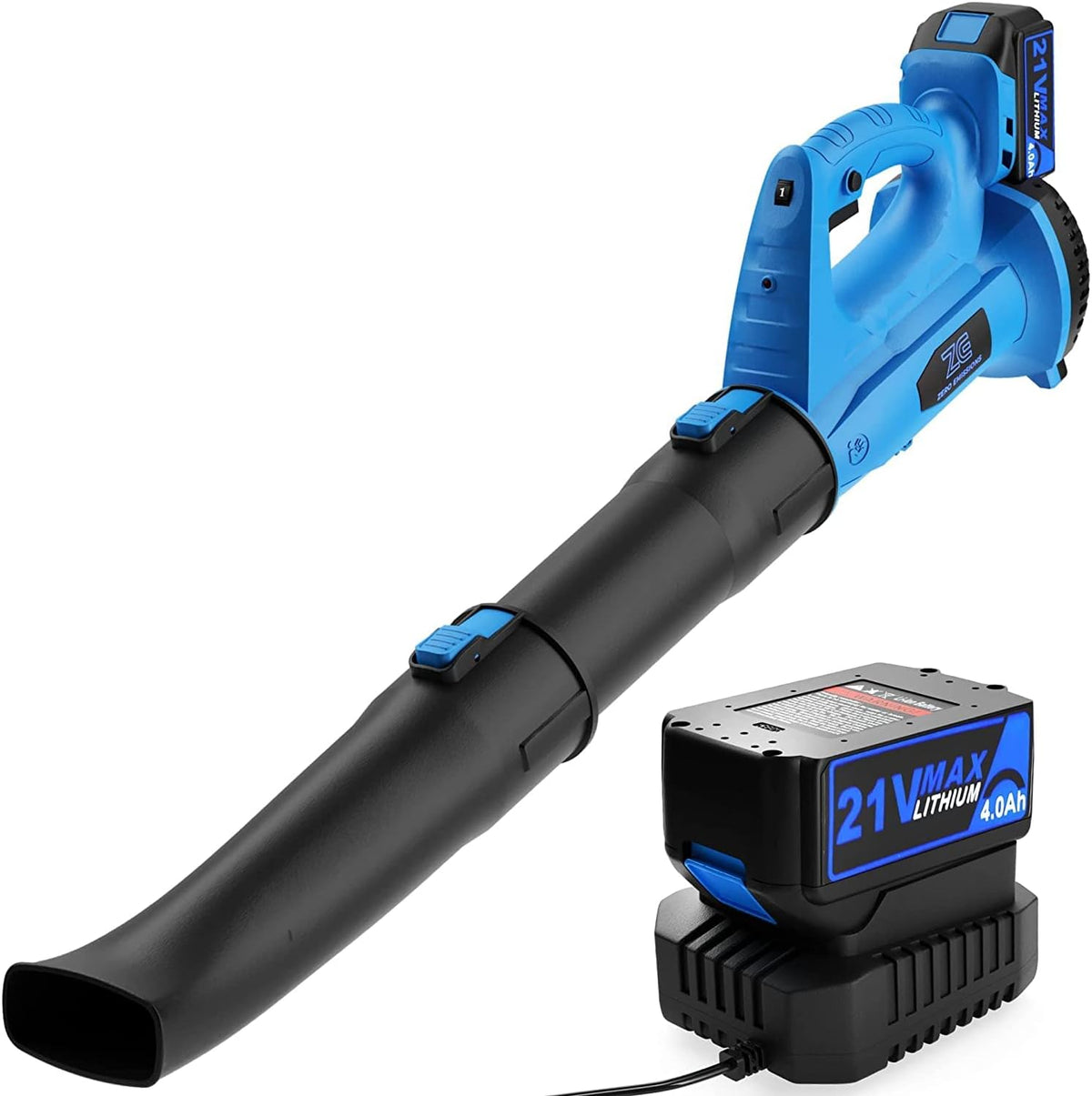 320 CFM 150 MPH Cordless Leaf Blower with 21V 4.0Ah Battery & Charger E503697