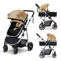 Beige Reversible Seat Stroller with Canopy U57180