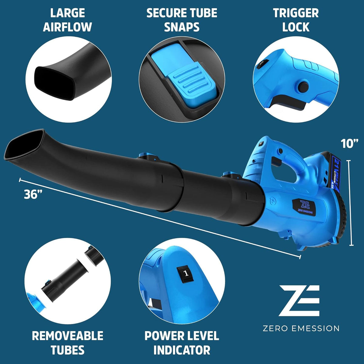 320 CFM 150 MPH Cordless Leaf Blower with 21V 4.0Ah Battery & Charger E503697