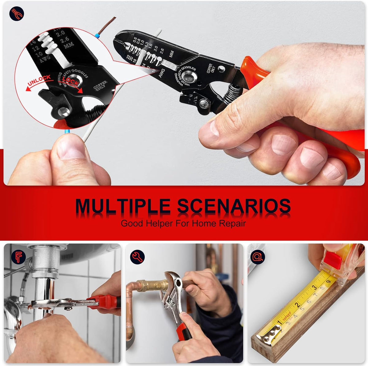 287PCs Hand Tool Set with Hammer, Pliers, Ratchet Wrench, Socket, Tool Box Case S448