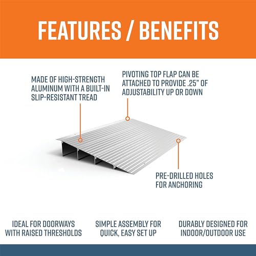 Portable Self Supporting Aluminum Modular Entry Threshold Ramp, 6 Inch B97701