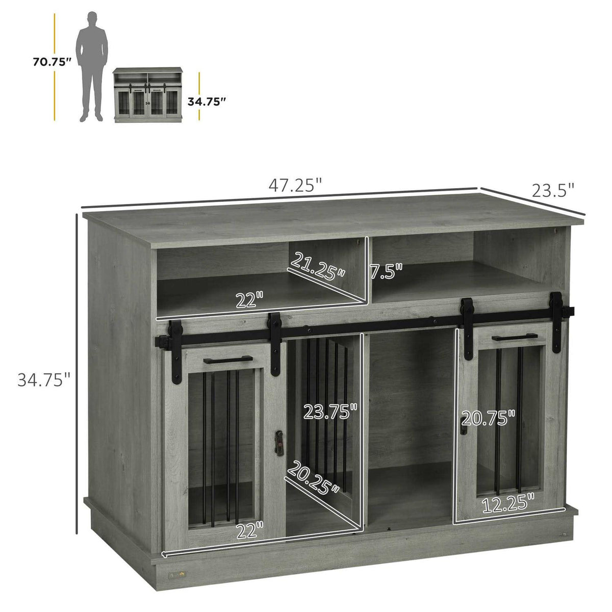 Dog Crate Furniture with Shelves H428
