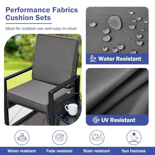 Outdoor Deep Seat Cushion Set 24 x 24 x 4 Inch Navy Blue C661