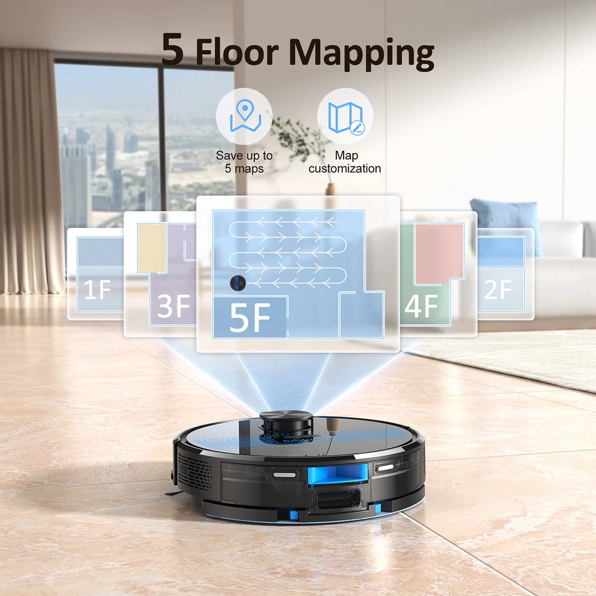 Robot Vacuum and Mop with 3000Pa Suction D50477