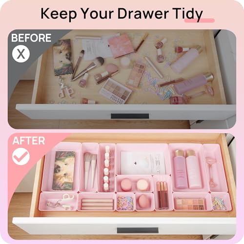 Clear Plastic 44 Pcs Drawer Organizer Set R5771