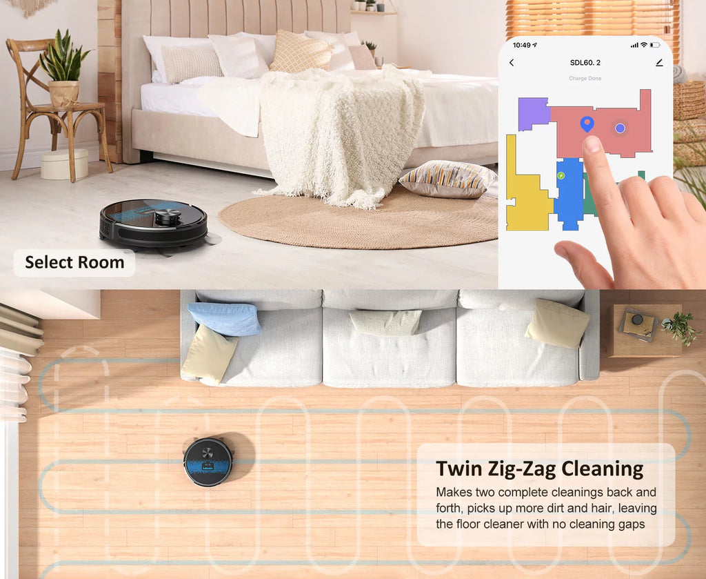 Robot Vacuum and Mop with 3000Pa Suction D50477