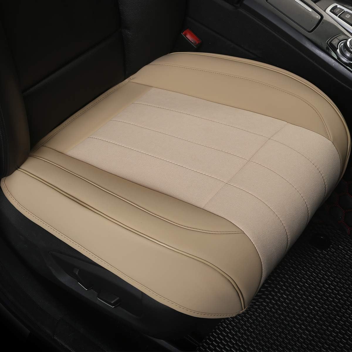 Beige-Tan PU Leather Car Seat Cover Bottom, 1pcs M934