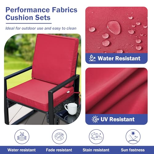 Outdoor Deep Seat Cushion Set 24 x 24 x 4 Inch Navy Blue C661