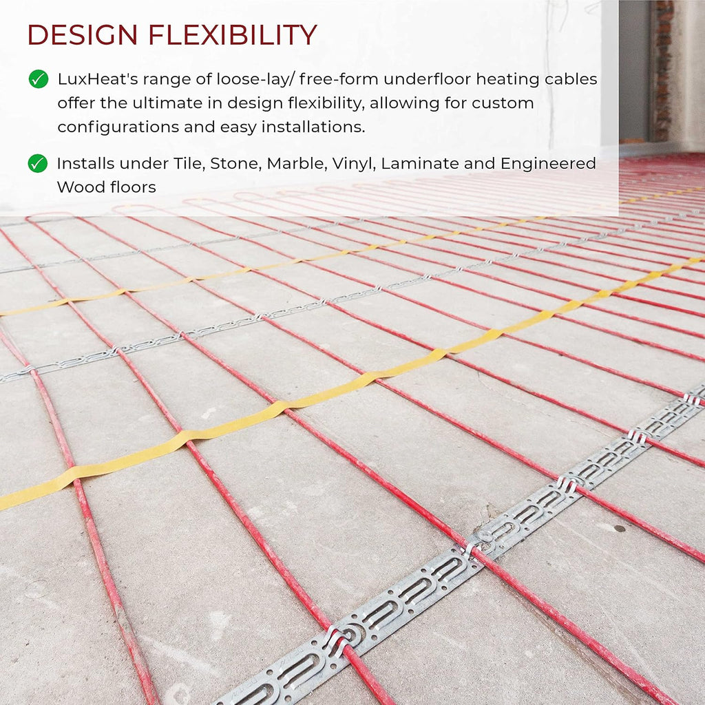 25 Sqft Electric Radiant Floor Heating Cable Set with Thermostat W955470