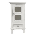 1-Door Wood End Table/Nightstand in Distressed White W79672