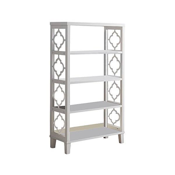 White 5 Tier Wood Etagere Bookcase D75262