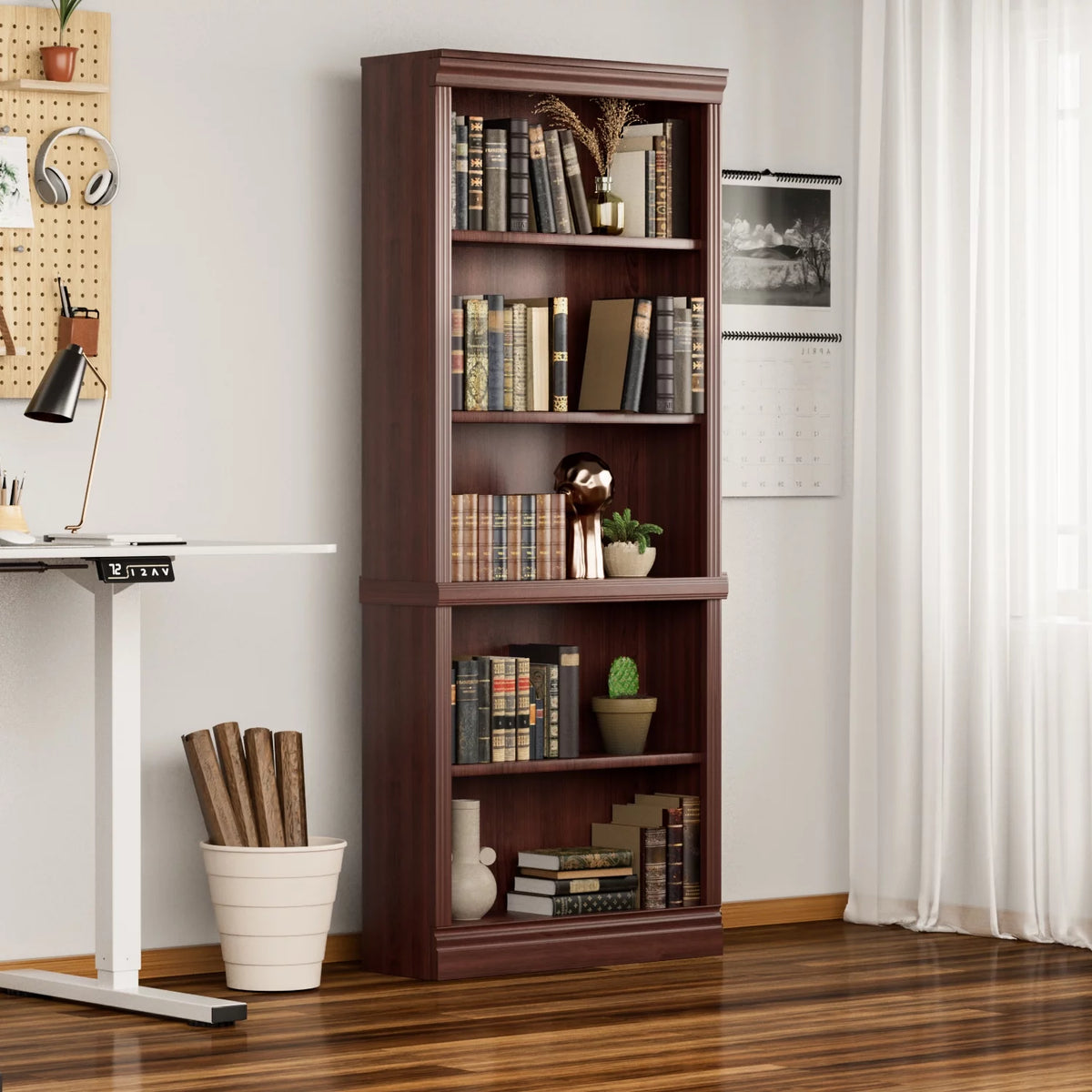 5-Shelf Wooden Corner Bookcase L413888
