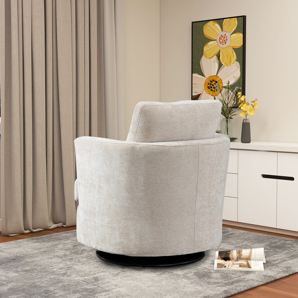 Chenille Round Swivel Accent Chair P23189