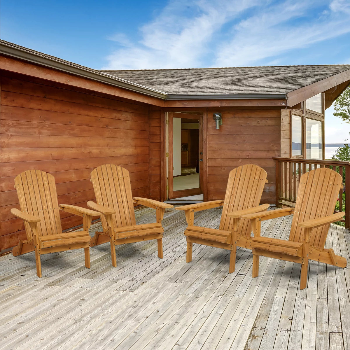 Folding Wooden Adirondack Chair A909002