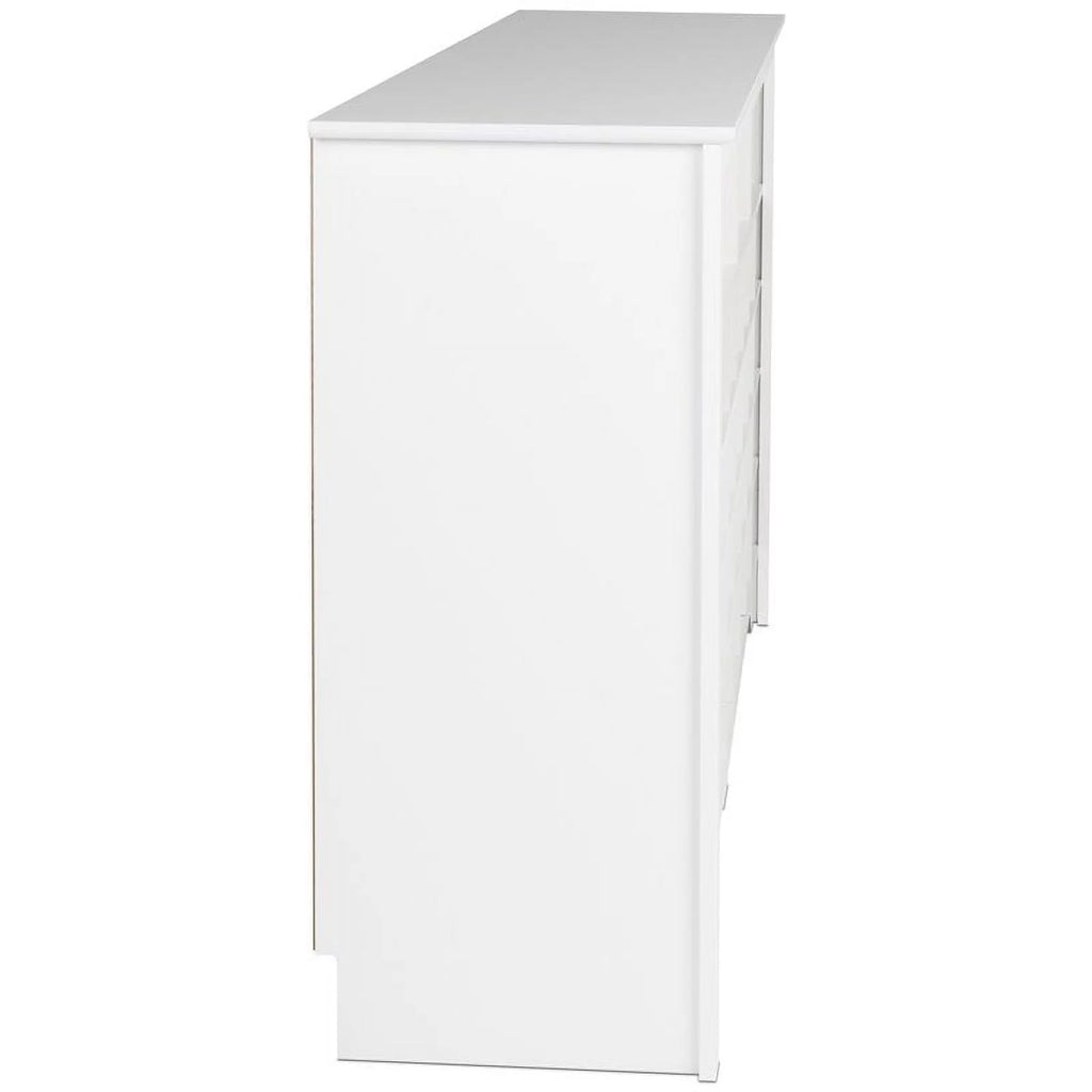 White 36 Cubby Engineered Wood Shoe Cubby Console S151