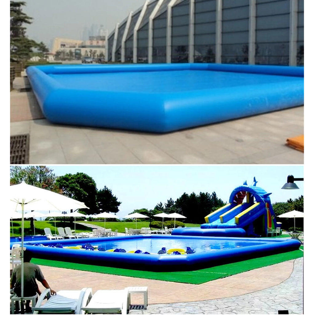 Large Inflatable PVC Square Swimming Pool 23x23x1.8ft Y123