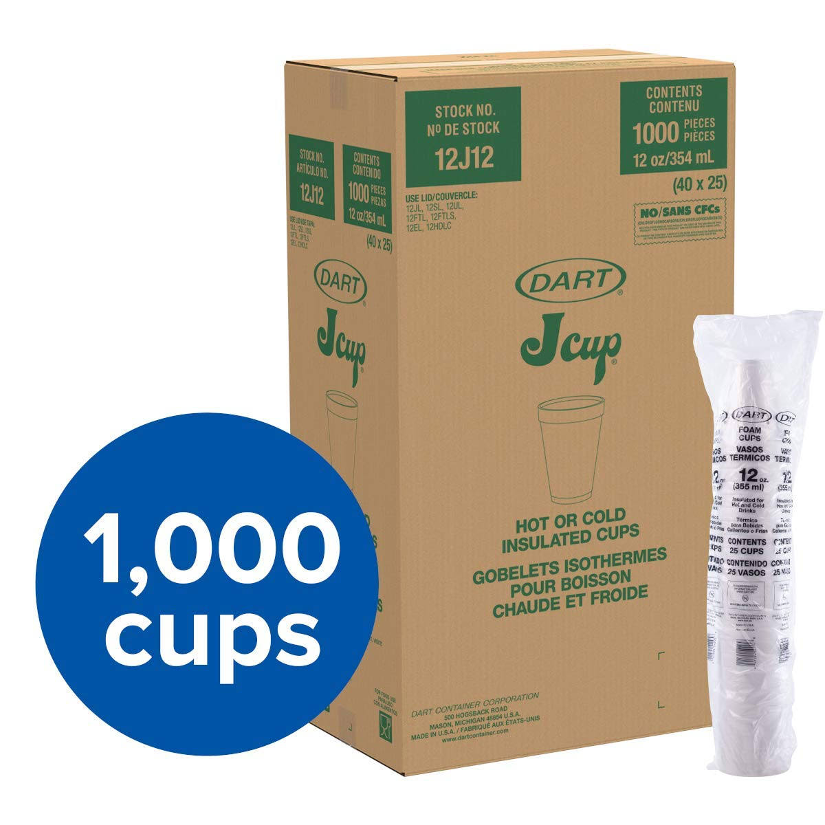 12 oz Foam Cup Case of 1000 L44071