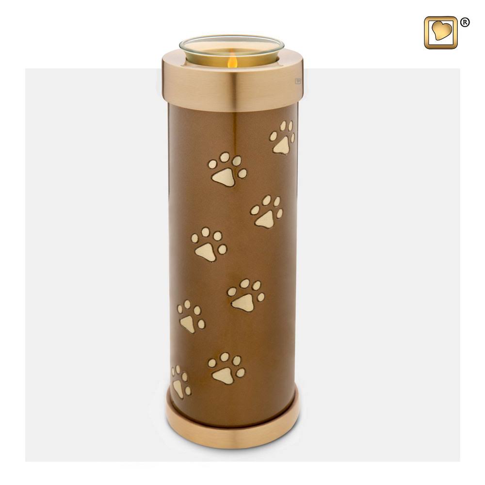 Bronze Paw Prints Tall Tealight Candle Urn N278990