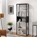 Rustic Brown and Black 5 Tier Bookshelf E24110