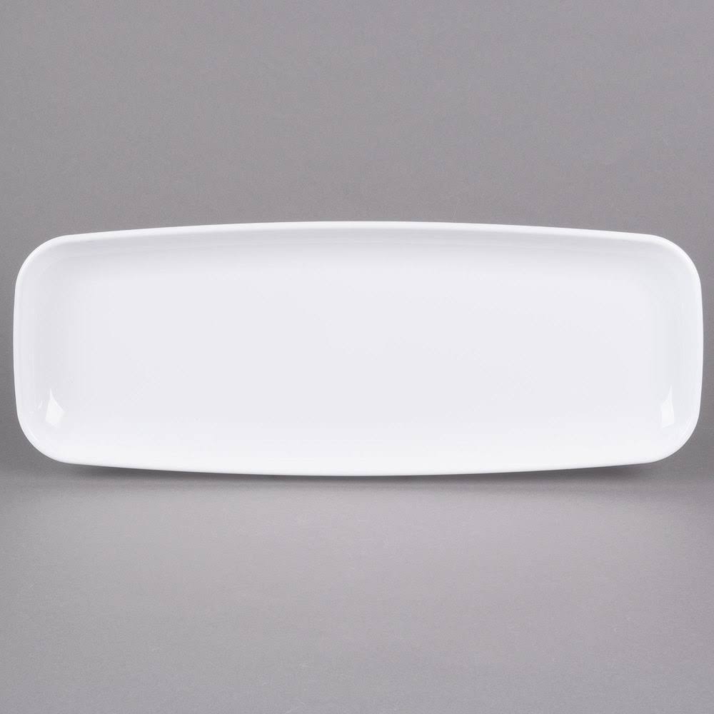 White Rectangular Polystyrene Platter / Catering Tray - 25/Case F891193