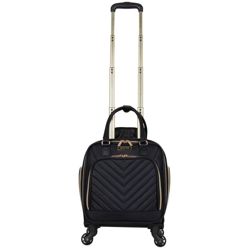 Olive Chevron Quilted 4-Wheel Spinner Carry-On Suitcase I517