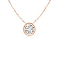 14K Rose Gold Diamond Solitaire Pendant Necklace B858810
