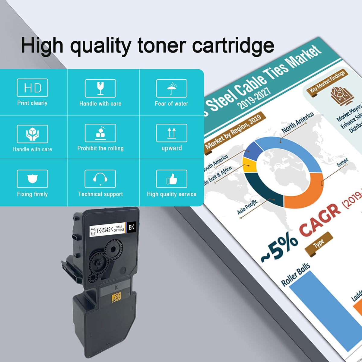 Compatible Black Toner Cartridge for Kyocera ECOSYS P5026cdn P5026cdw M5526cdn M5526cdw Printer T41838