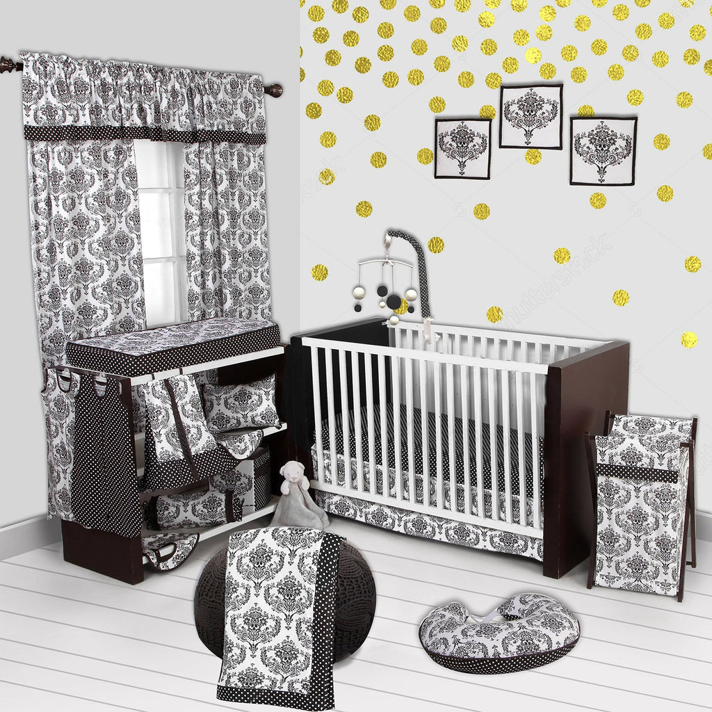 White/Black 10 PC Crib Set S4356