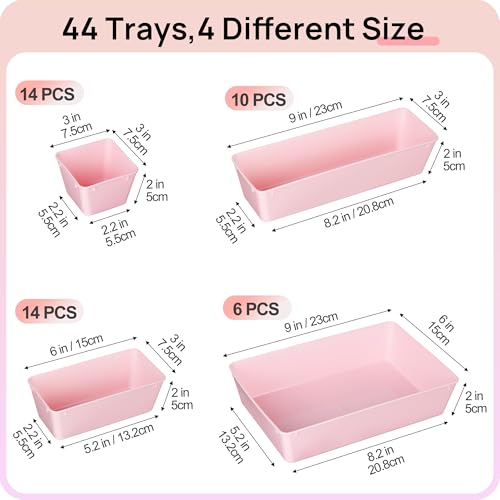 Clear Plastic 44 Pcs Drawer Organizer Set R5771