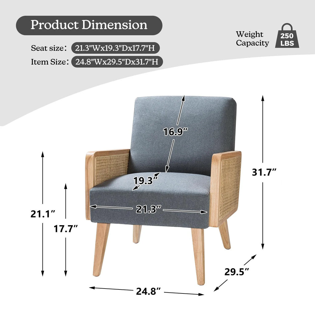 Blue Fabric Upholstered Wooden Accent Chair H57016