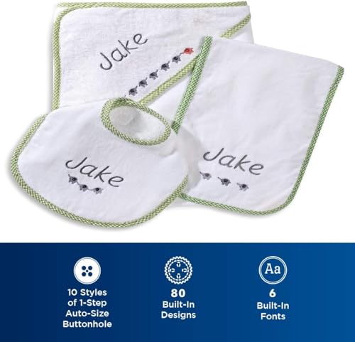 Sewing and Embroidery Machine, 80 Designs, 103 Built-In Stitches, Computerized, 4" x 4" Hoop Area, 3.2" LCD Touchscreen Display, 7 Feet L31732