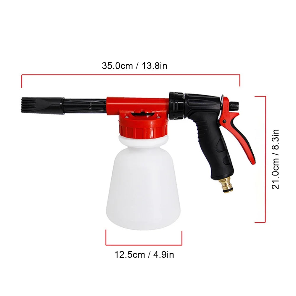 Car Wash Foam Sprayer Nozzle Kit with 1 Liter Bottle Universal Connectors W4937