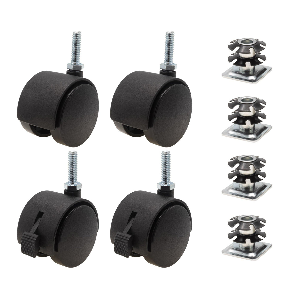 2" Swivel Hooded Twin Casters with Brakes O86264