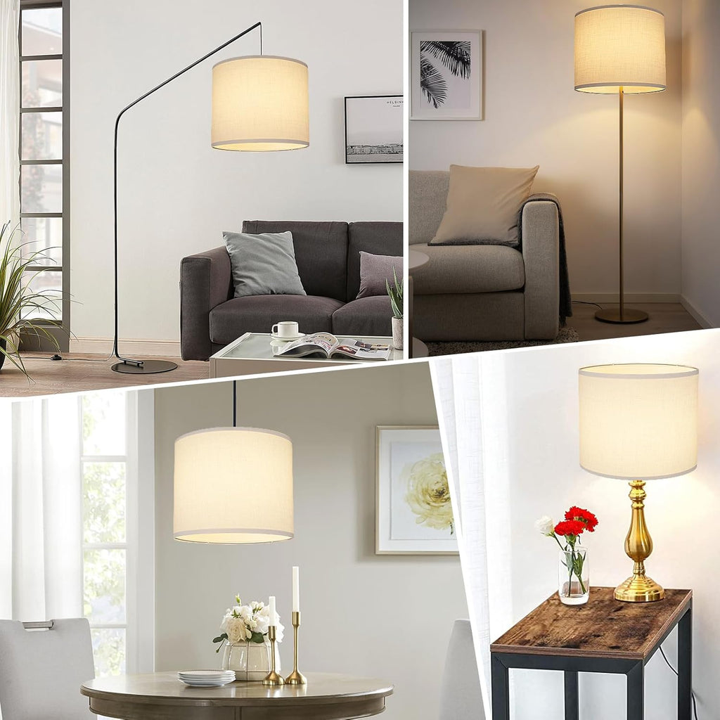 Large 13" x 13" x 11" Natural Linen Drum Lamp Shade E340825