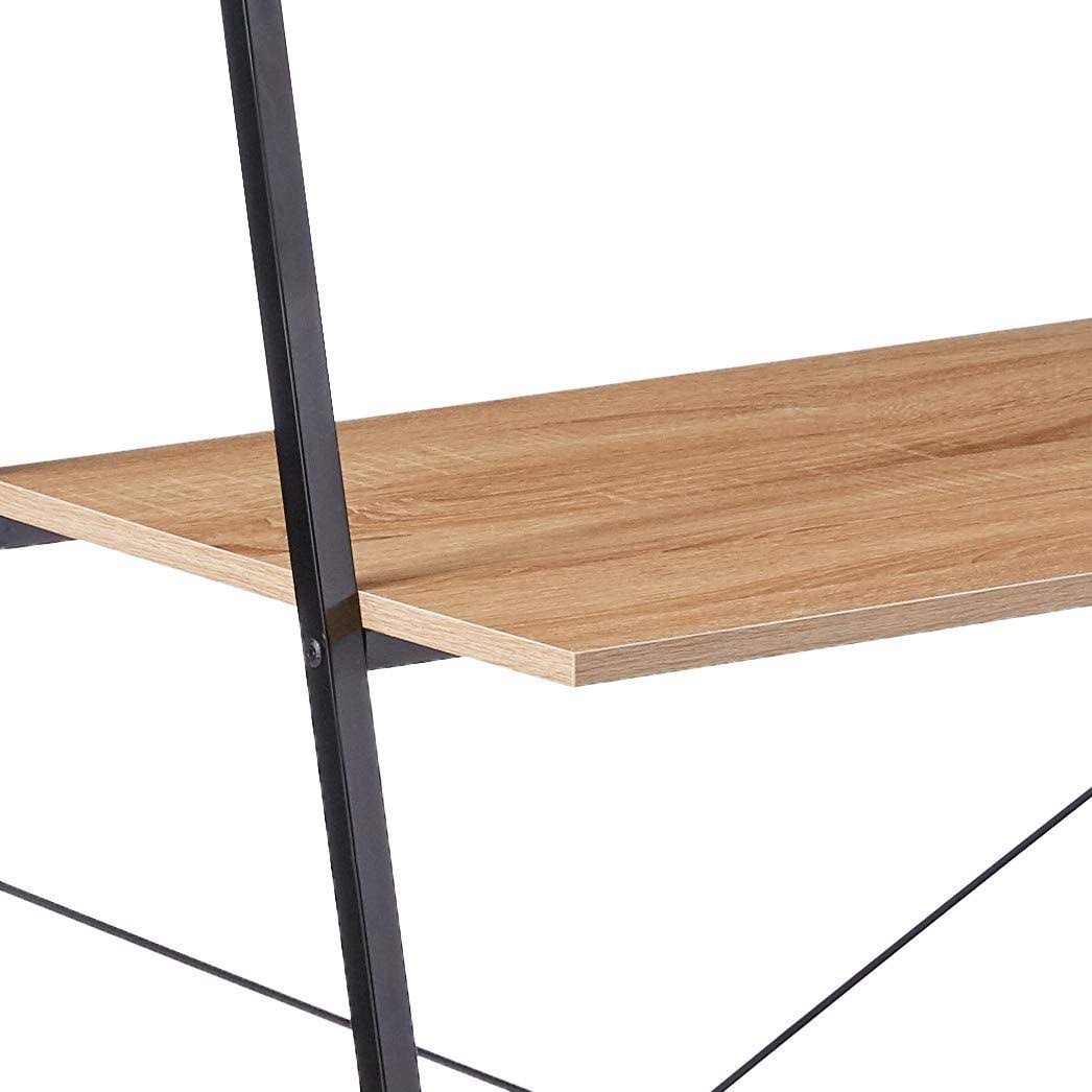 Black Steel Frame Desk with Bookcase V14822