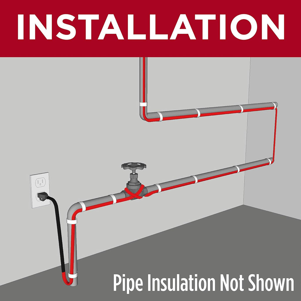 Self-Regulating Heat Cable with Built-in Thermostat 60 feet G306