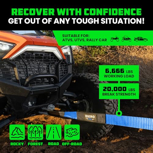 Recovery Tow Strap 3" x 20' 31,518lb Break Strength Heavy Duty Towing Strap P786713