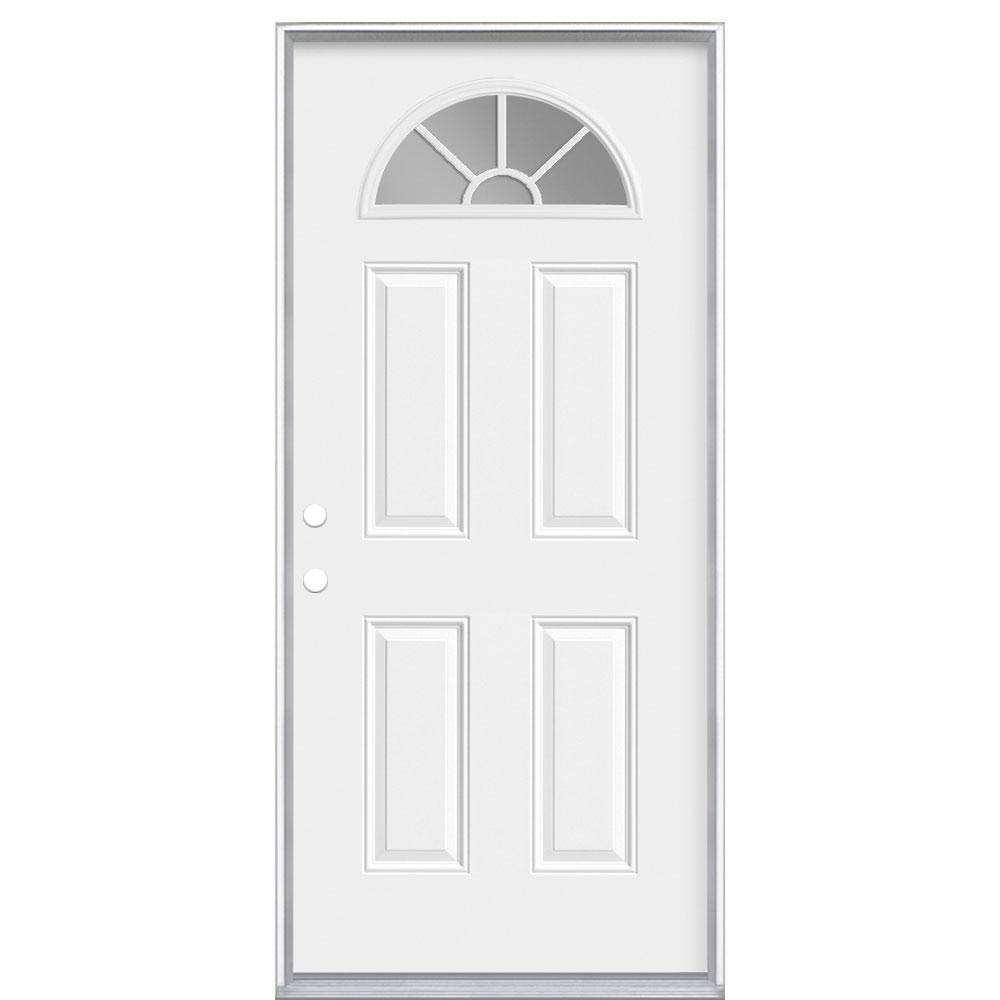 36 in. x 80 in. Primed Steel Prehung Front Door with No Brickmold Z743214