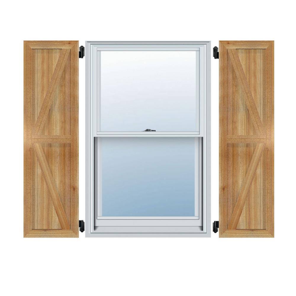 16-7/8 in. W x 24 in. H Framed Board and Batten Shutters with Z-Bar I57315