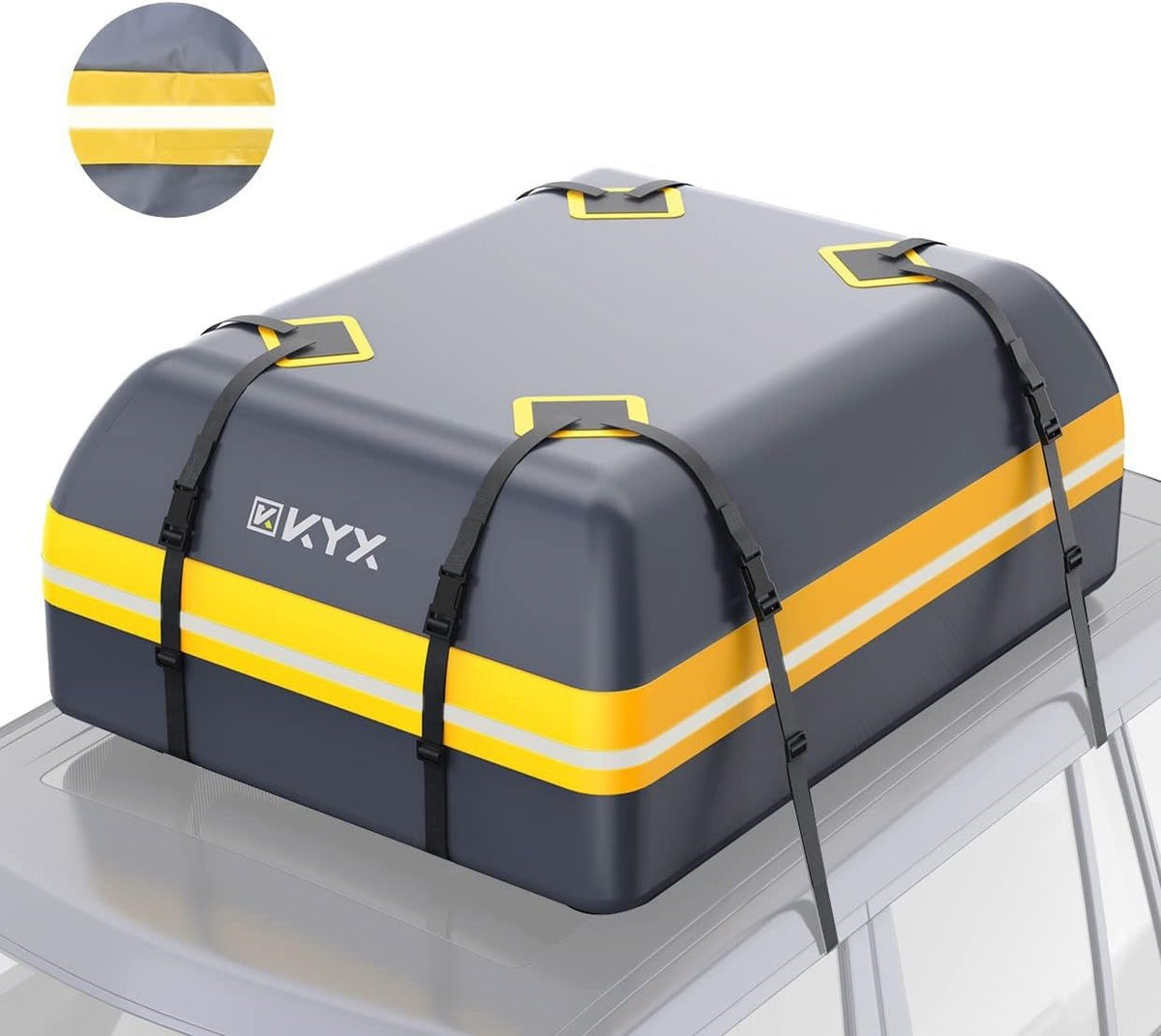 Rooftop Cargo Carrier Bag 15Cu.ft Heavy Duty 1000D Waterproof Anti-Tear B276