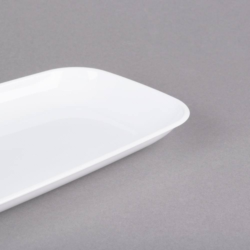 White Rectangular Polystyrene Platter / Catering Tray - 25/Case F891193