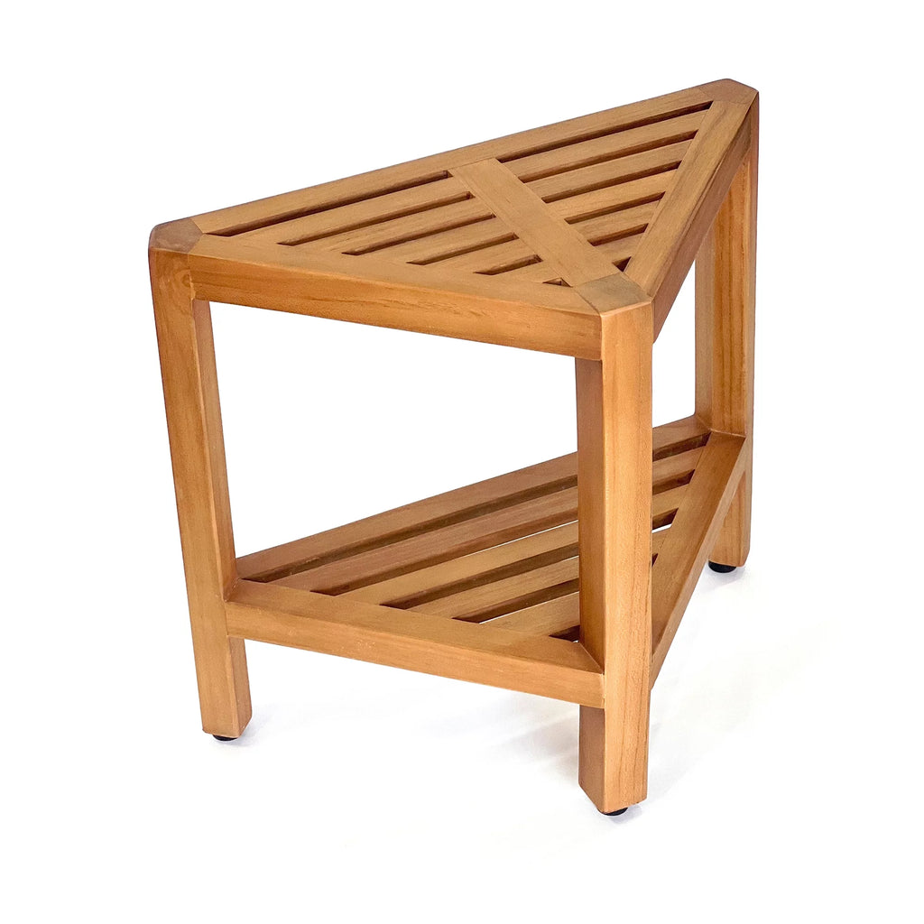 Solid Teak Corner Stool/Side Table U5990