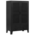Black Steel Office Cabinet with Mesh Doors R784256