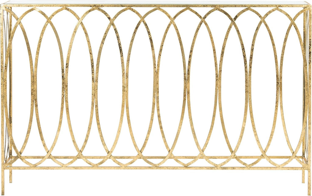 Gold Foil and Glass Console Table G1575