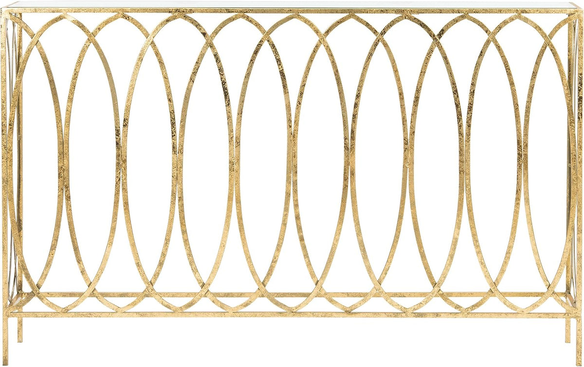 Gold Foil and Glass Console Table G1575