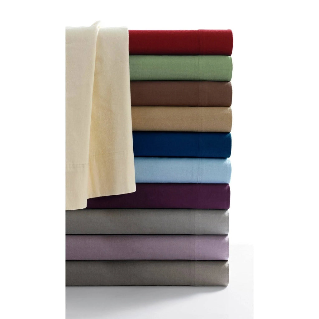 Deep Red Twin XL 3 Piece Flannel Sheet Set W8277
