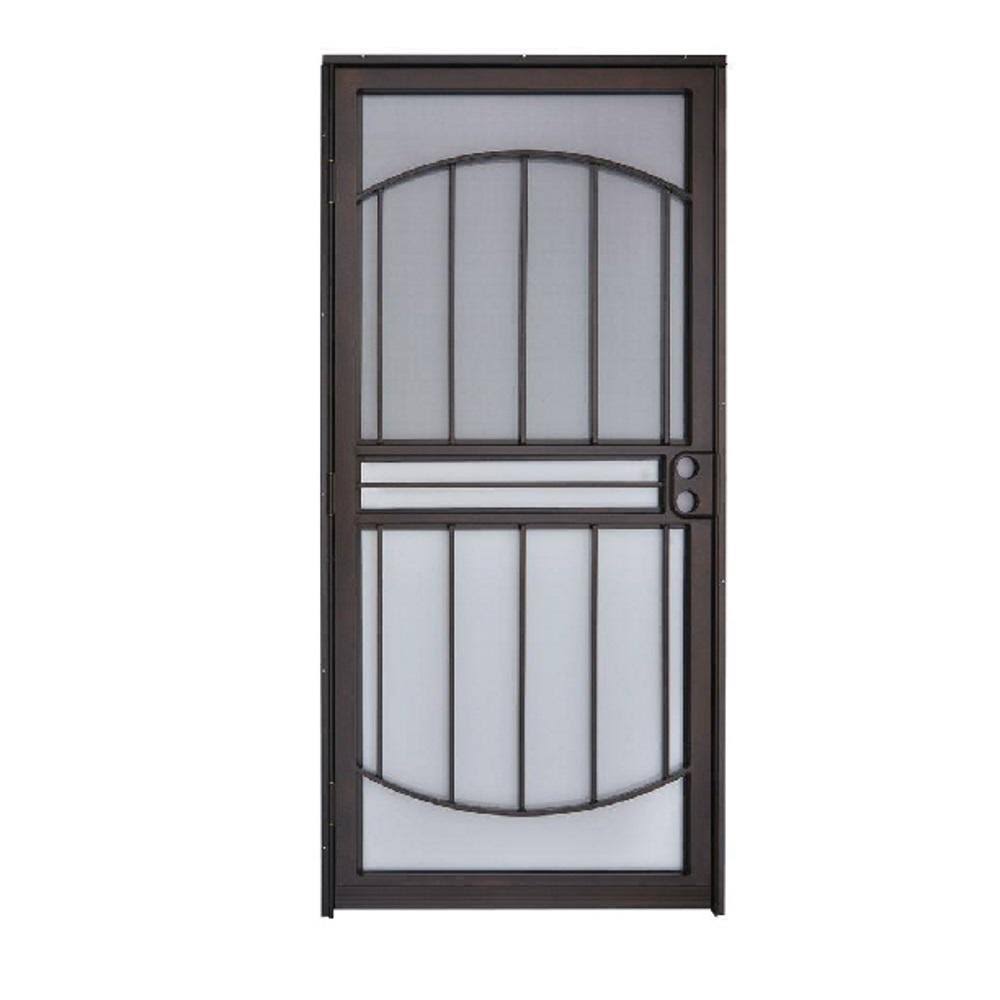 Black Steel Prehung Security Door L9977